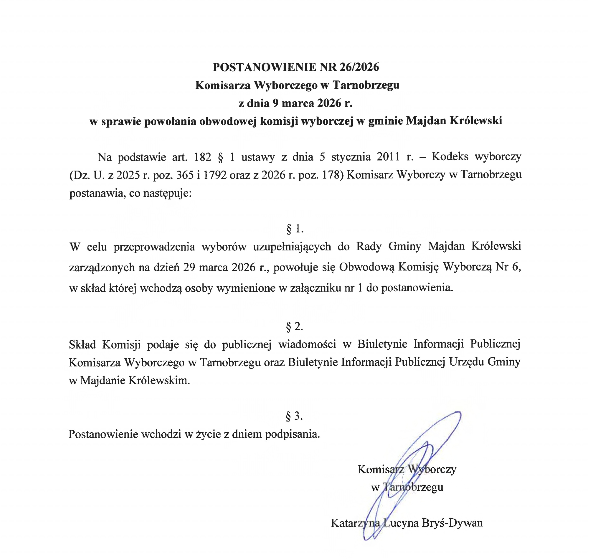 Postanowienie_Nr_26_2026_powołanie_Obwodowej_Komisji_Wyborczej_nr_6_gm_Majdan_Królewski-1_page-0001.jpg
